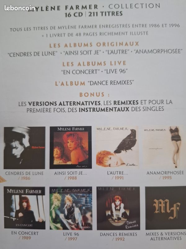 Mylene farmer coffret cd collection numéroté 16 cd 211 titres - CD 