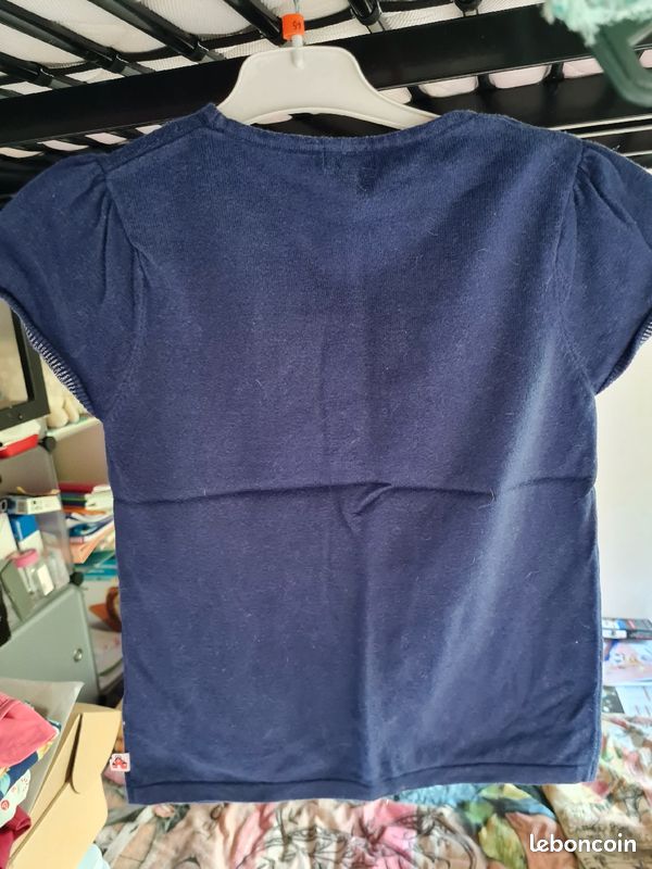 Pull manches courtes Sergent Major bleu marine fille 10ans (image 2)