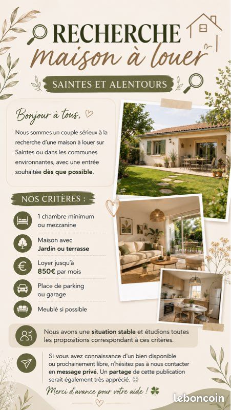 Maison 3 pièces 40 m² · à Saintes · 40 m² · 850 €