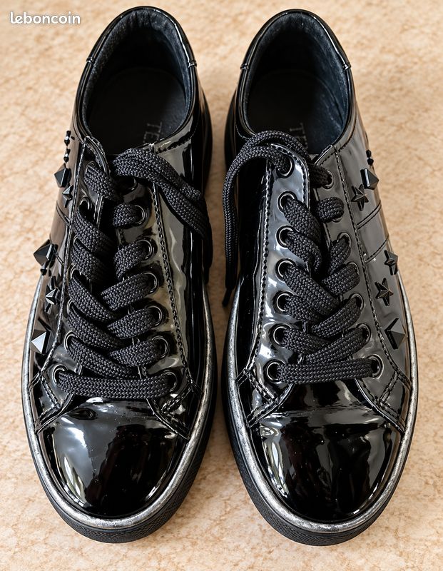 Baskets femme vernies noires Texto 37 (image 2)
