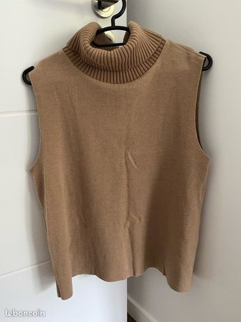 Pull Zara Femme - Col Roulé Beige - Taille M - Occasion Très Bon État