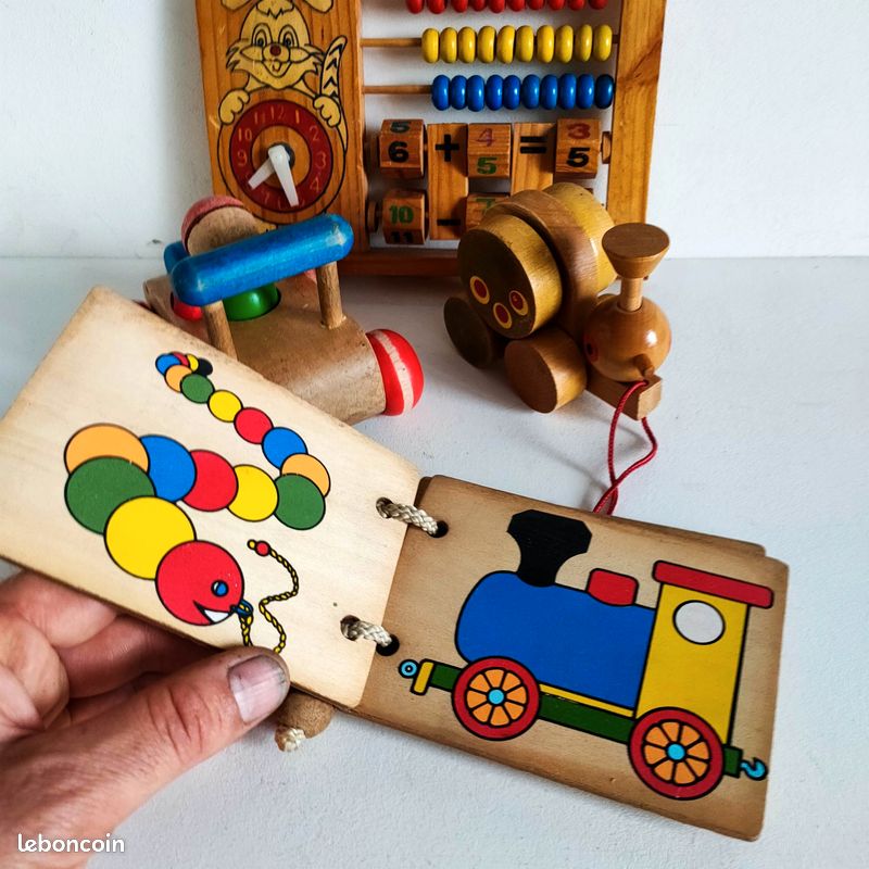 Lot de 4 jouets pour enfant - jeux d'éveil pour enfants - jouets en bois - vintage 50's (image 4)