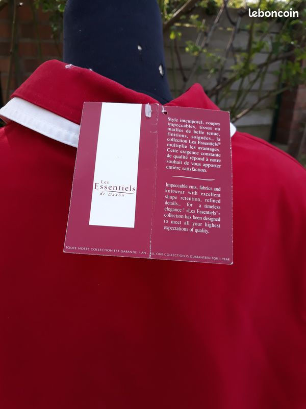 Parka Imper Blouson Caban DAXON Les ESSENTIELS Rouge Taille 50 Neuf (image 10)