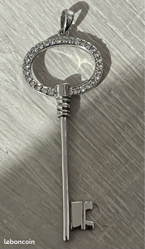 Pendentif Clé En Argent Massif - Collier Pour Femme, Neuf Avec étiquettes