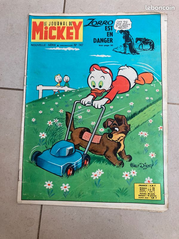 Bandes dessinées anciennes : journal de Mickey Numéros 711, 724, 747, 750, 752, 760, 764, 771, 773, 774 années 1966-1967 (Walt Disney) (image 6)