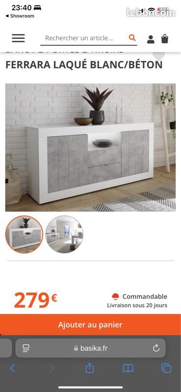 Bahut blanc laqué (image 2)