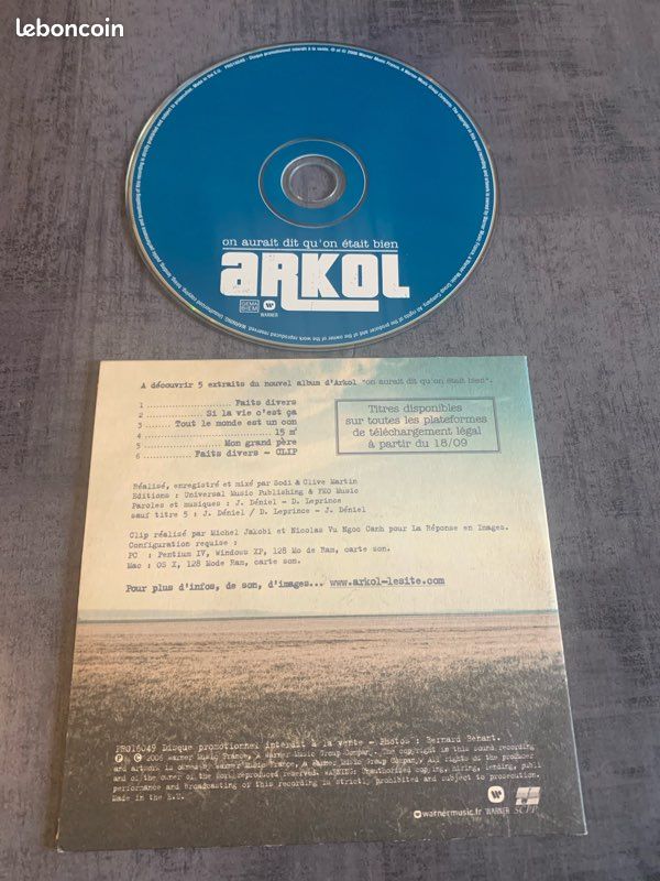 CD Promo Arkol - On Aurait Dit Qu'on Etait Bien 2006 (image 2)