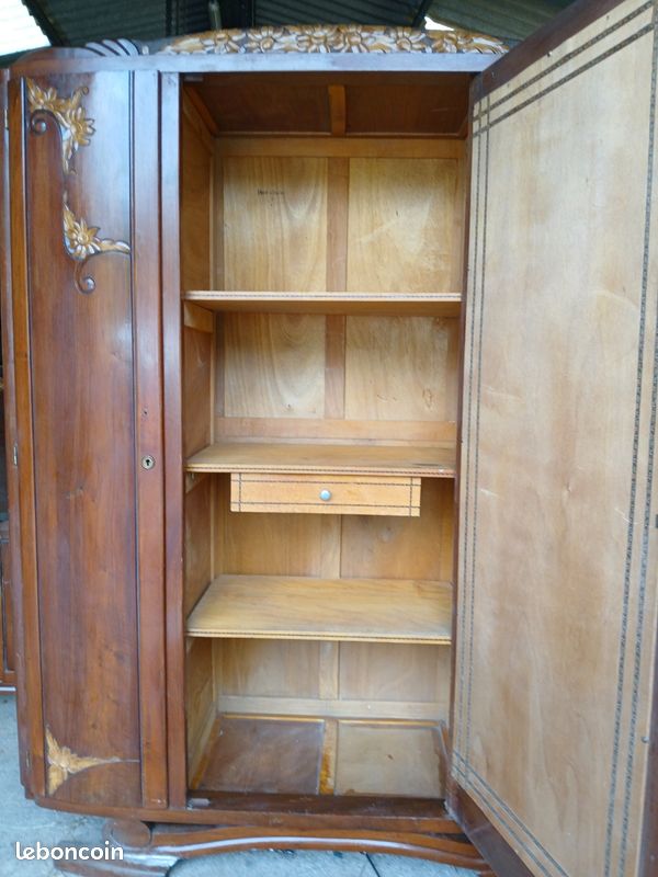 Armoire et Lit 140/190 en bois (image 2)