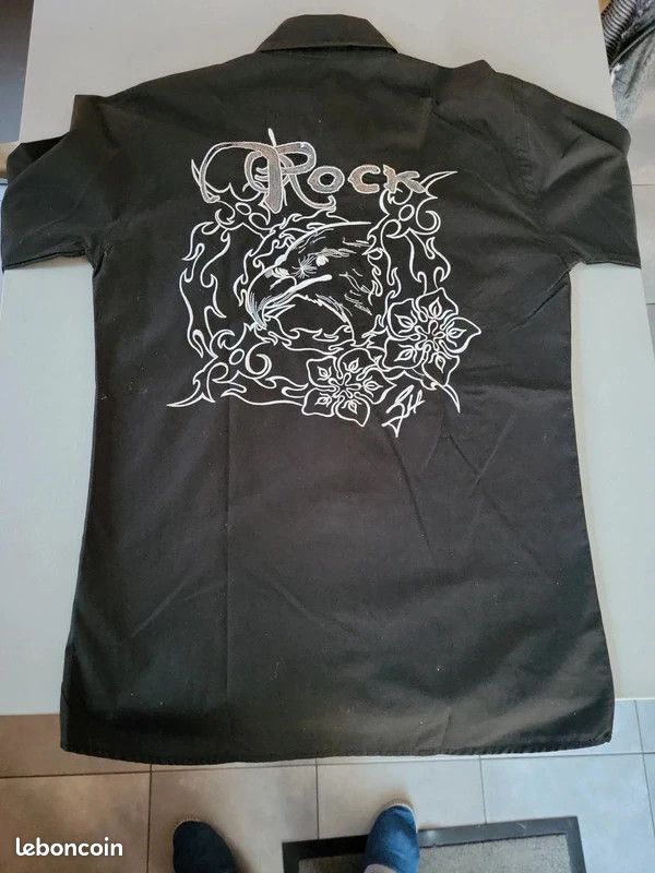 Chemise Johnny Hallyday brodée taille S (image 1)