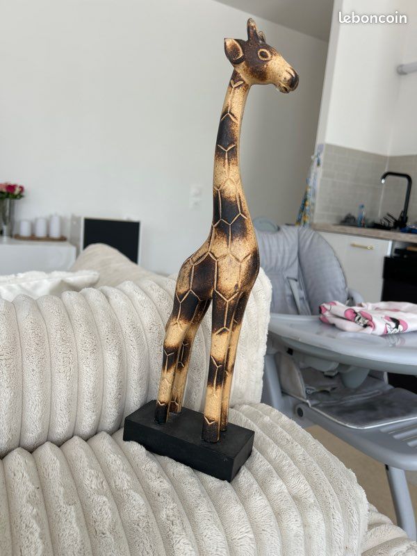 Figurine Résine Girafe Statue Décoration Table Noir - Style Vintage Pour Maison Et Bureau