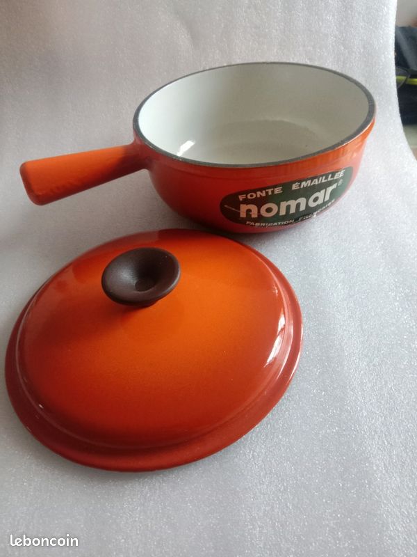 Nomar Service À Fondue Poêlon Marron En Fonte Émaillé 16 Cm