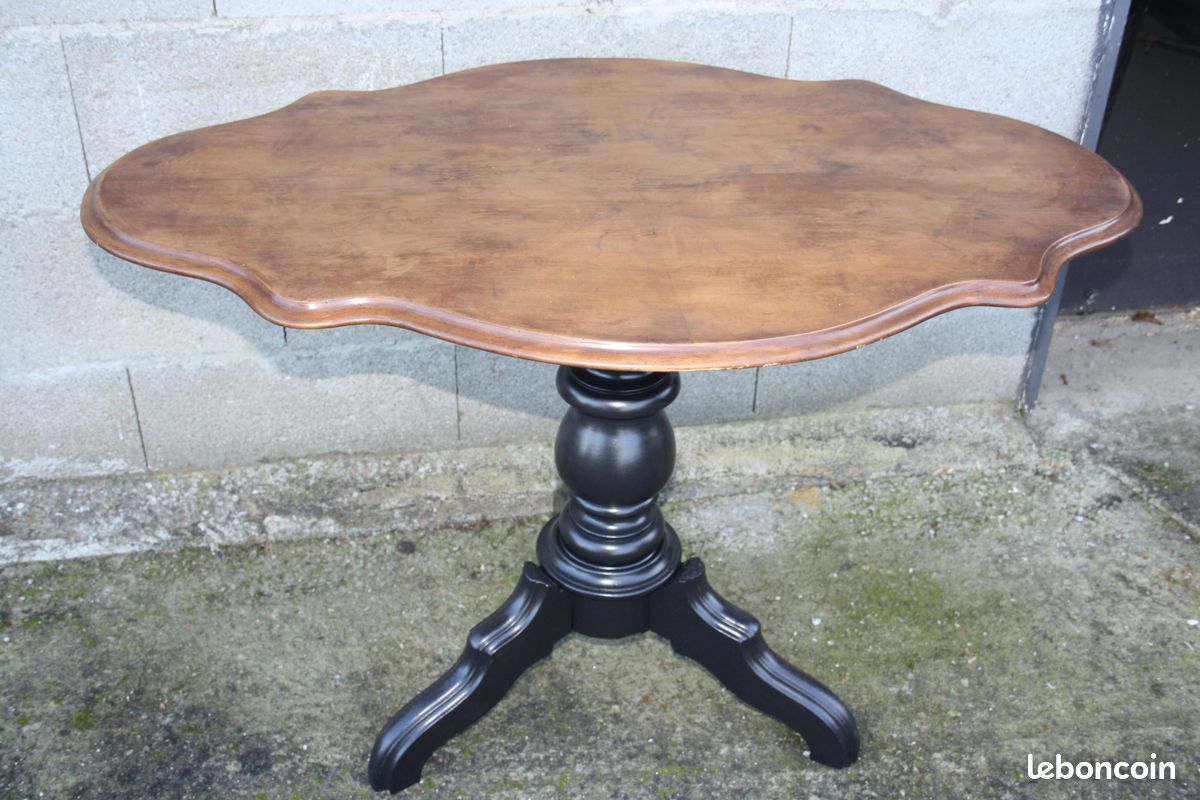 Table violon noir bois ancien vintage (image 2)