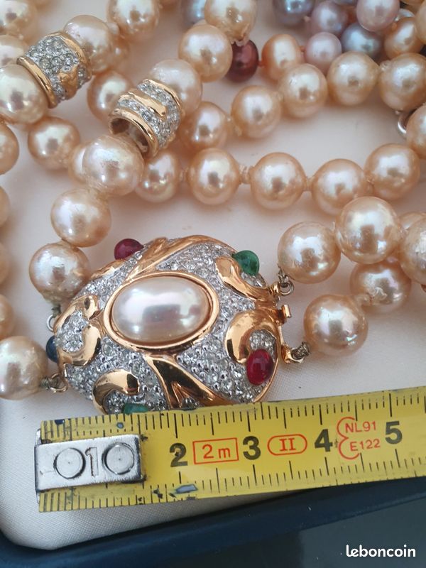 Collier Vintage Signé VB Vogue Bijoux | Plaqué Or | Chaîne Large Maillons | Bijou Fantaisie Doré