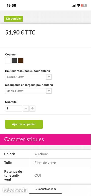 Moustiquaire alu moustikit 80x100cm recoupable (image 5)