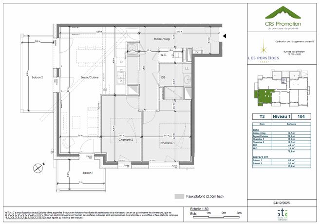 Appartement 3 pièces 71 m²