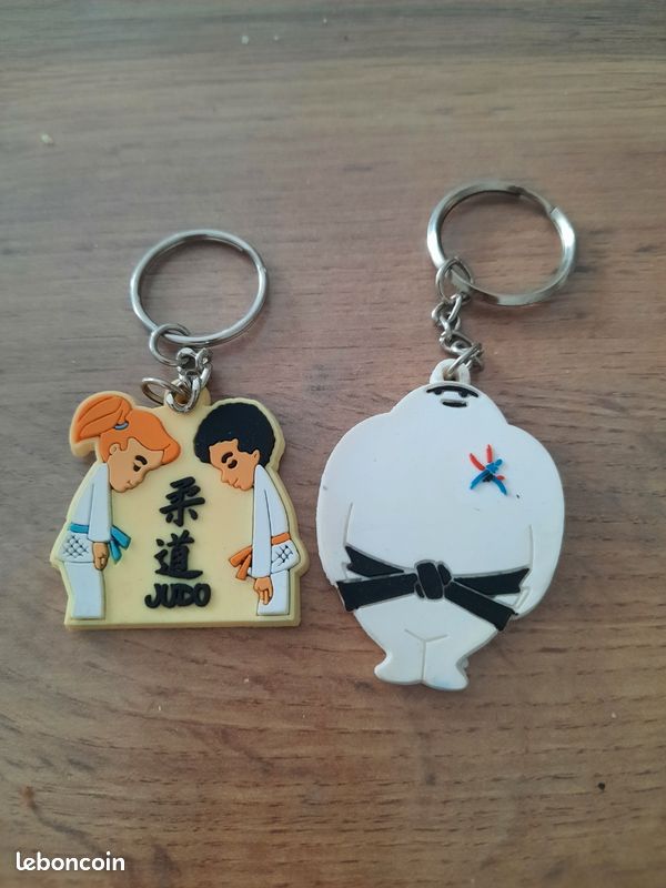 Porte-clés Rond Double Face Judo – Tissu, Multicolore, Neuf Avec étiquettes