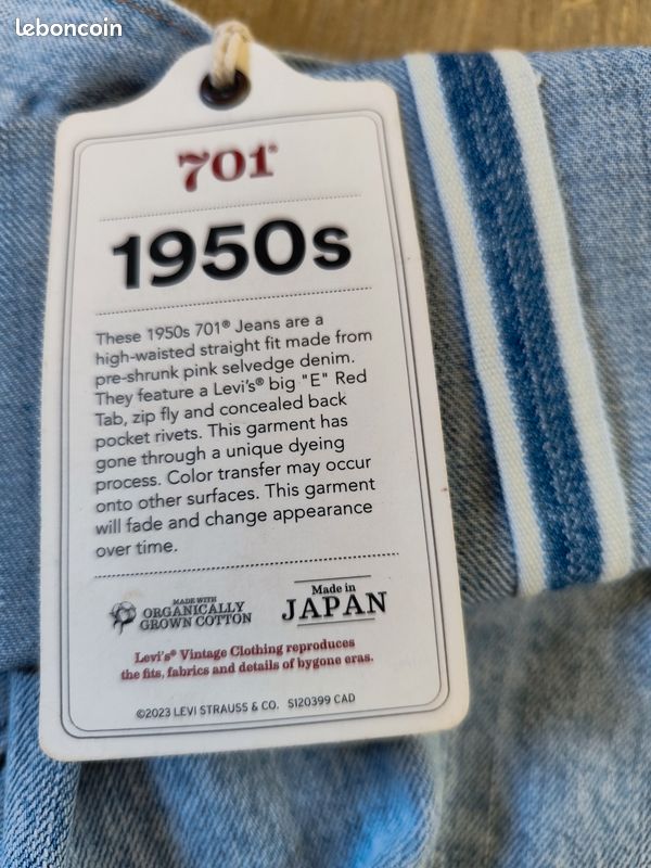 🇯🇵 Jean Levi’s LVC 701 Selvedge Japon 1950s Neuf W30 (image 4)