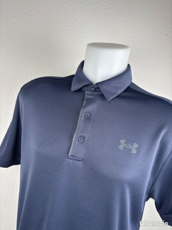 Polo Under Armour | Taille M Homme | Bleu marine | Logos avant arrière #770 (image 4)