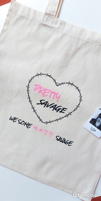 Blackpink Pretty savage tote bag (image 2)