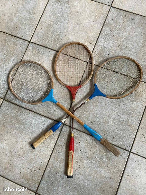 Raquette originale de champion de badminton des années Raquette originale de champion de badminton des années