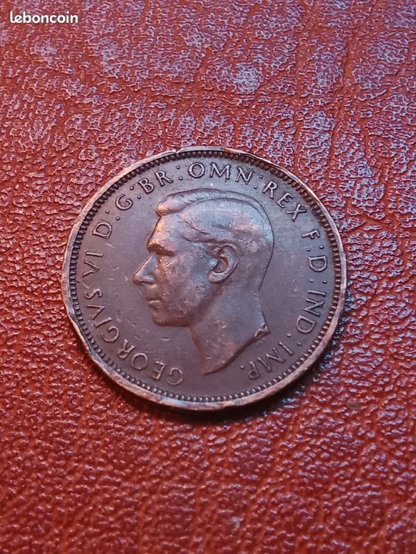 Monnaie anglaise de Half penny de Georges VI de 1940 (image 2)