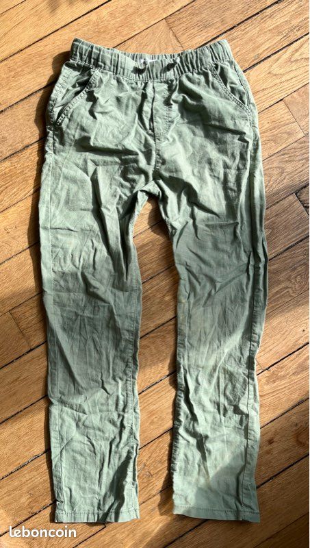 Vertbaudet Pantalon Léger Garçon Coton-Lin – Coupe Loose Taille Élastiquée, Pantalon Été Confortable Enfant