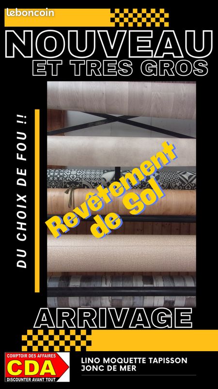 Sol vinyle (lino), moquette, Jonc de mer et PROMO LINO en 2m (Prix unique à 4,50ttc/m² ) -REVÊTEMENT DE SOL- jonc de mer (image 2)