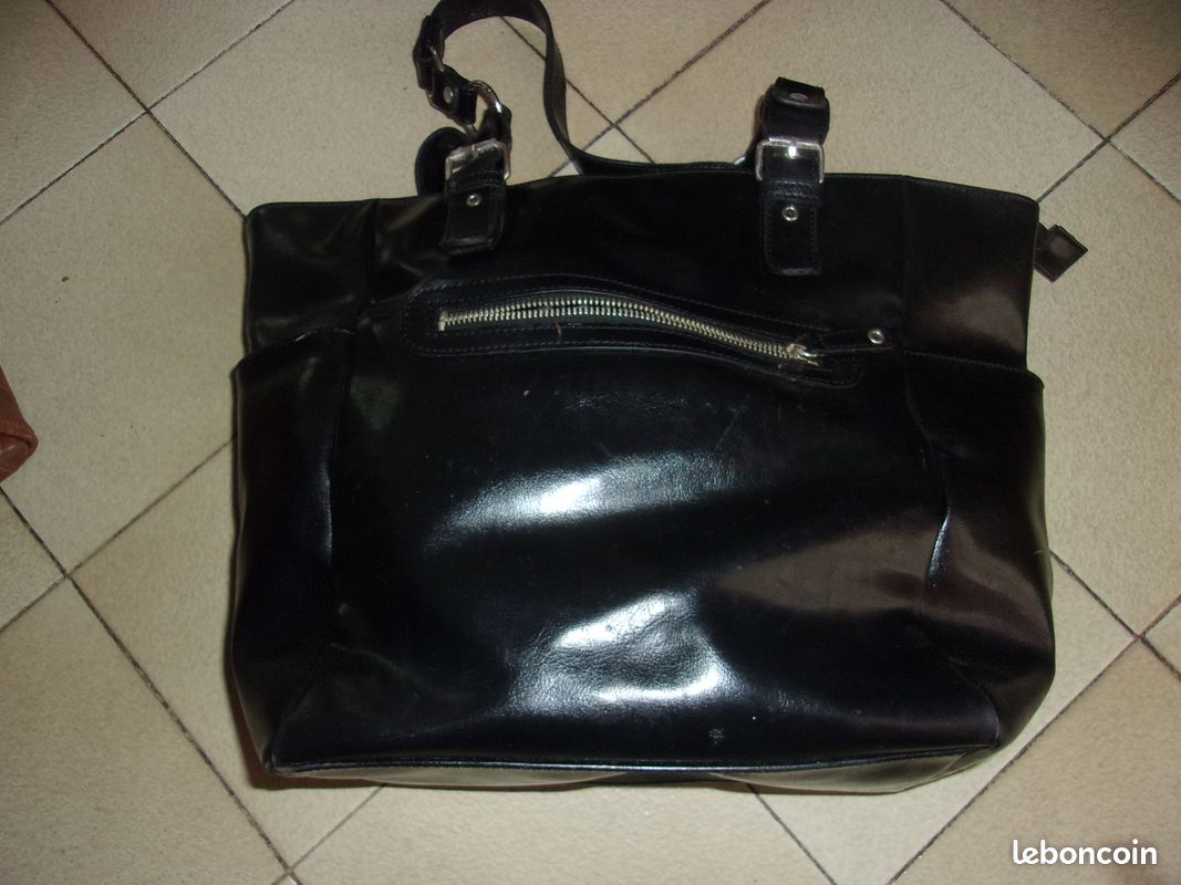 Sac PVC noir anses réglables 42cm/30 (image 1)