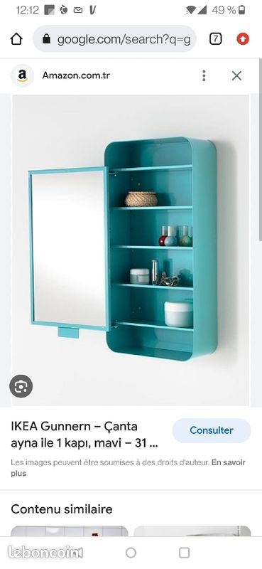 Ikea gunnern armoire pharmacie en métal (image 1)
