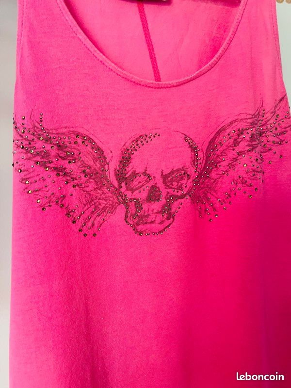 Teeshirt coton rose et strass IT HIPPIE- evaloire (image 3)