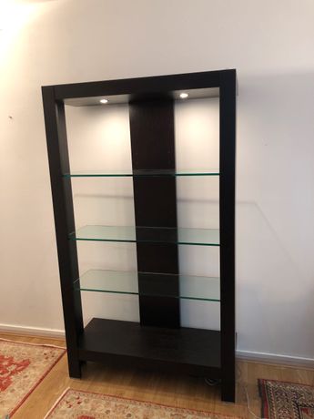 VITTSJÖ Étagère, brun noir/verre, 51x175 cm - IKEA