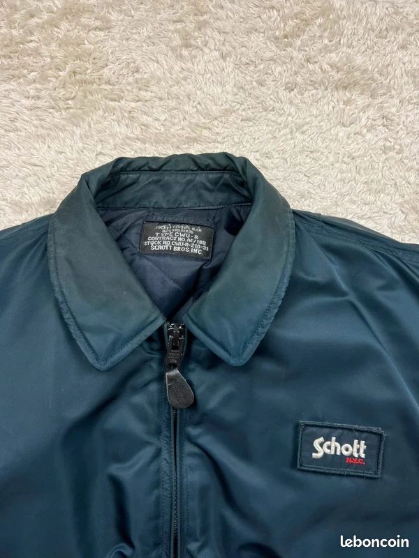 Jacket Bombers Schott marine Vintage y2k 90's- Type CWU-R - XL homme (image 3)