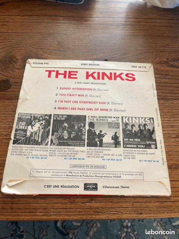 Vinyl the kinks 1966 France (image 2)