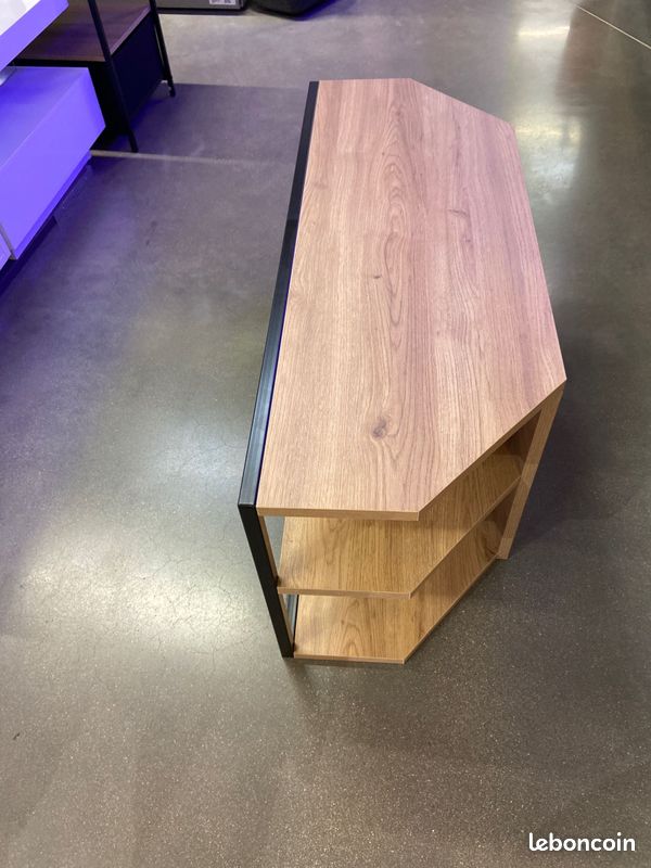 Meuble TV Conforama Bas à poser 37 cm Chêne Noir (image 2)