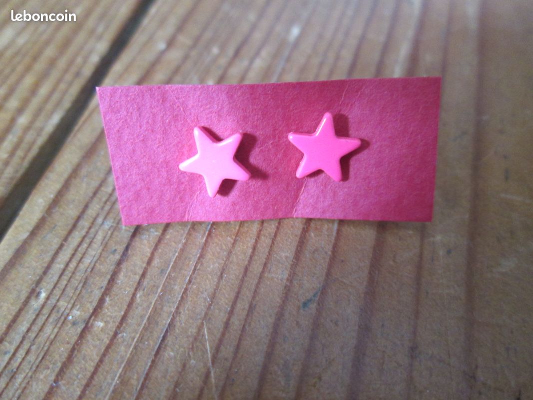 Boucles d'oreilles étoiles roses (image 1)