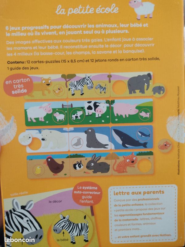 Nathan La Petite École – Mamans Et Bébés – Jeu éducatif 6 Jeux Progressifs Pour Apprendre Les Animaux Dès 2 Ans