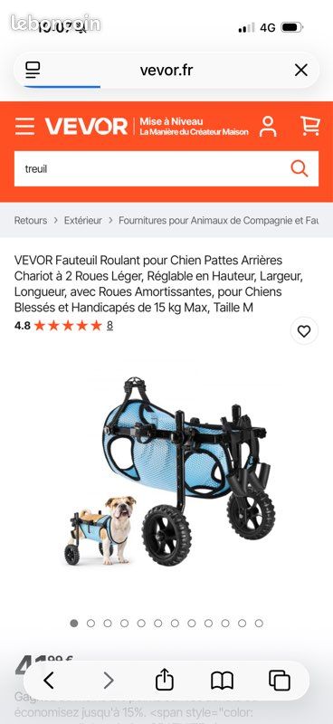 Fauteuil Roulant De Toilette (Chaise D'Aisance) VEVOR - 4 Roues Verrouillables Avec Repose-pieds - NEUF