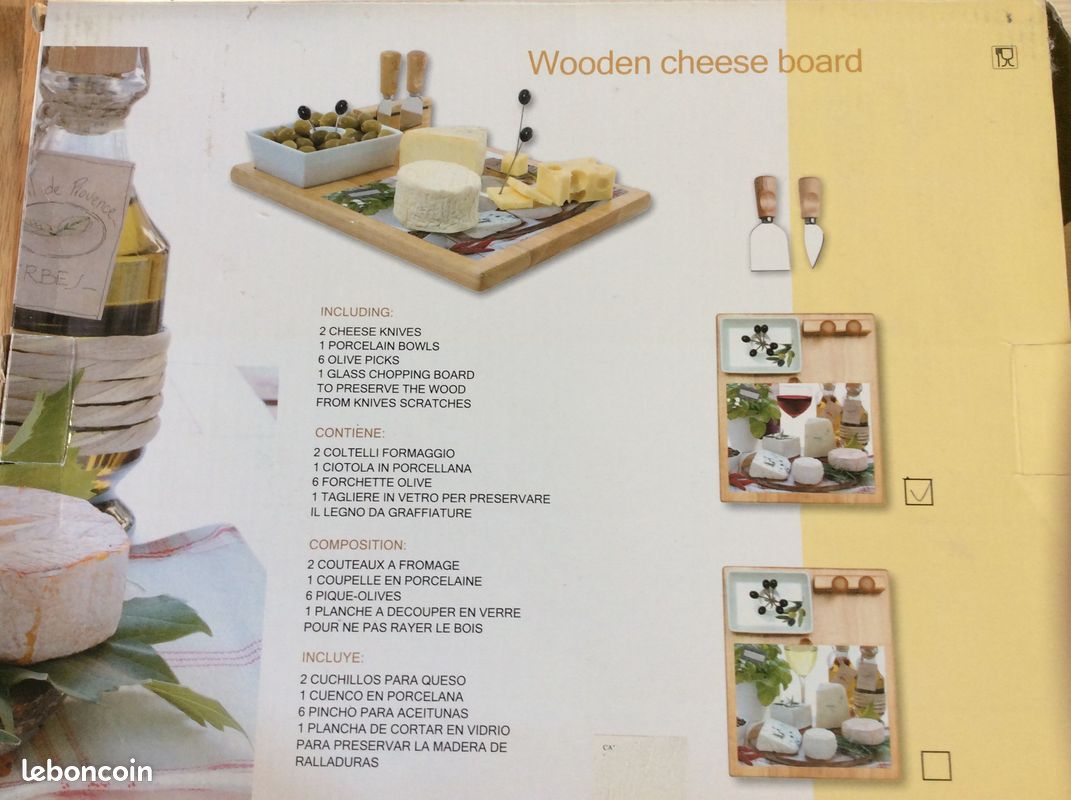 Plateau à fromage bambou et verre, planche apéro (image 3)