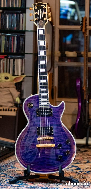Guitare électrique Edwards LP CD/QM Purple/White Custom MIJ (image 1)