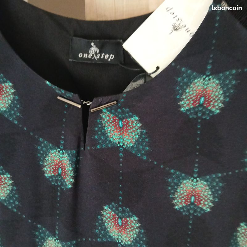 Robe One Step Taille 38 – Style Trapèze En Lin Bleu, Parfaite Pour L'été