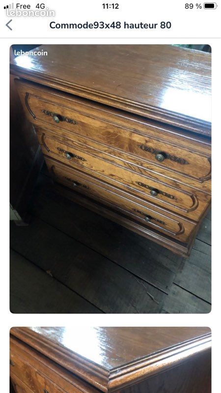 Commode en bois parfait état 93x48 h 80 (image 1)