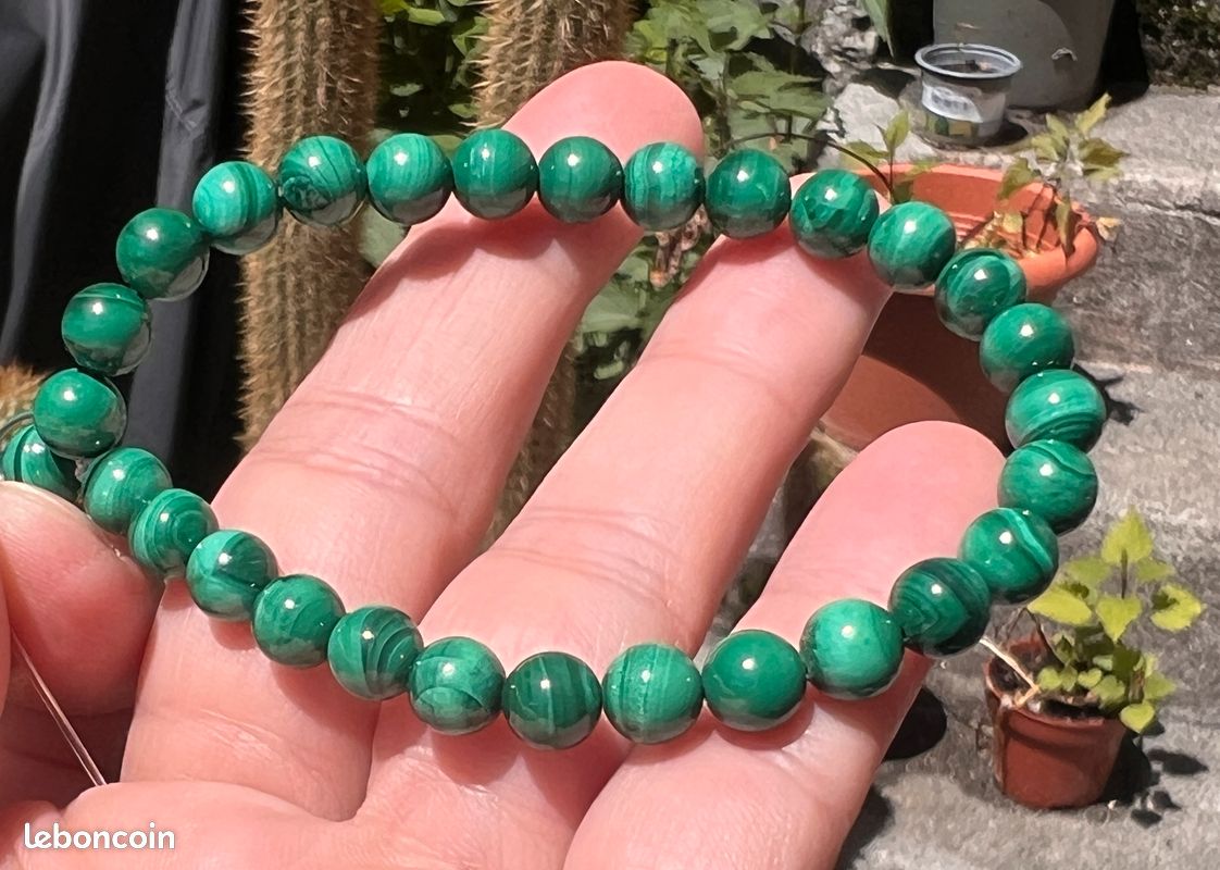 Malachite bracelet 6,5mm AA (image 3)
