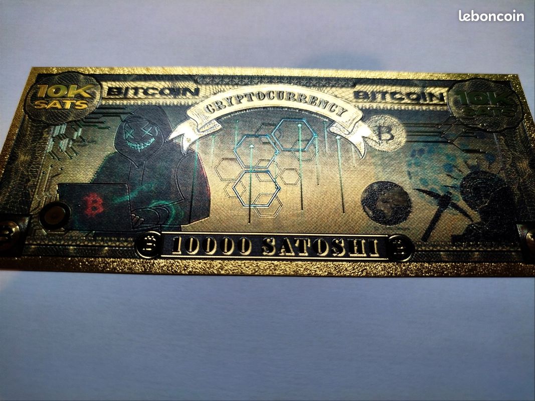 Billet collection 10000 Satoshi bitcoin plaqué or - Collection