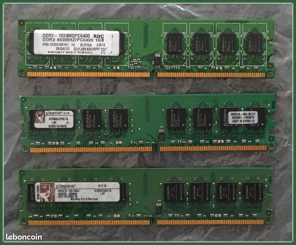 3 Go RAM DDR2 KingSton et RDC - En très bon état (image 1)