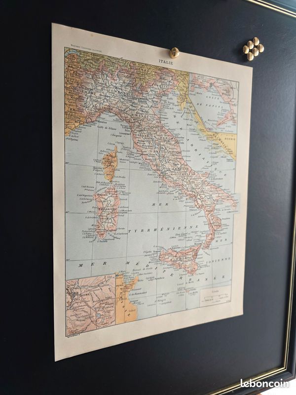 Carte Ancienne De L'Italie 1938 - Décor Mural Vintage Art - Prêt à Accrocher