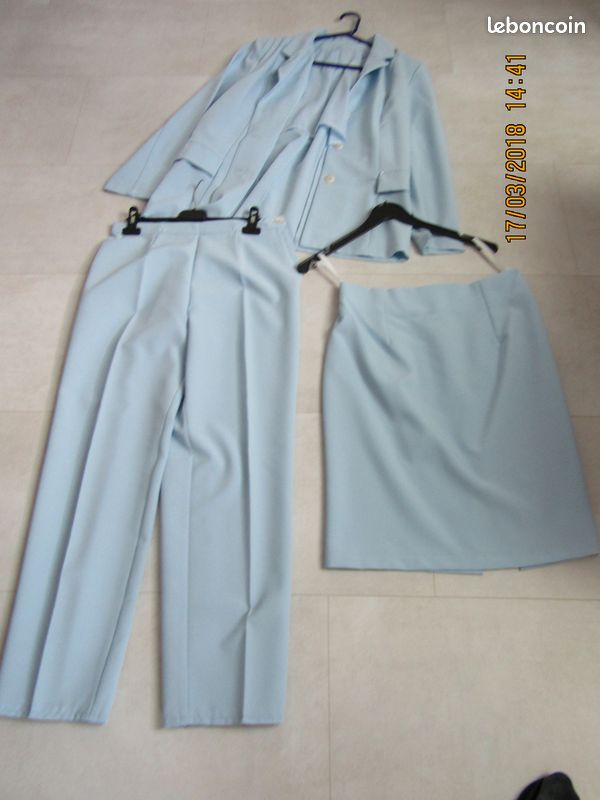 Ensemble 3 pièces jupe/pantalon/veste T42 (image 1)