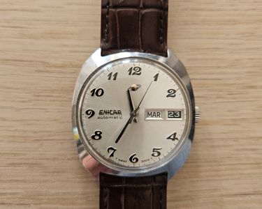 Montre Vintage Homme Enicar Sherpa 320 Automatique - Swiss Made - Boîtier Doré & Cadran Doré - Occasion