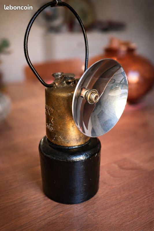 Lampe à carbure ancienne | Lampe à acétylène en laiton pour