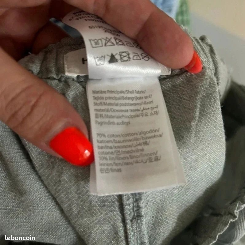 Ensemble etam home femme L/40 chemise + pantalon coton lin été casual loungewear vacances (image 10)
