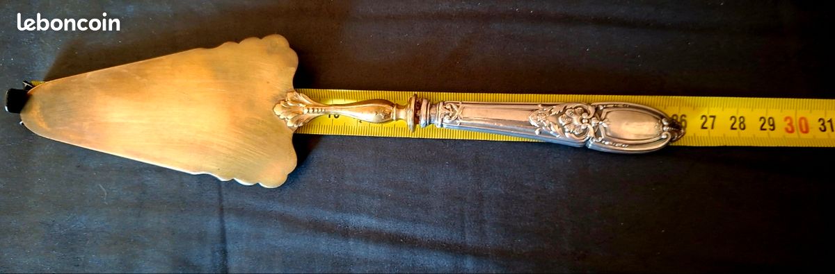 ​Pelle à tarte ancienne en argent fourré et métal doré Style Louis XVI (image 12)